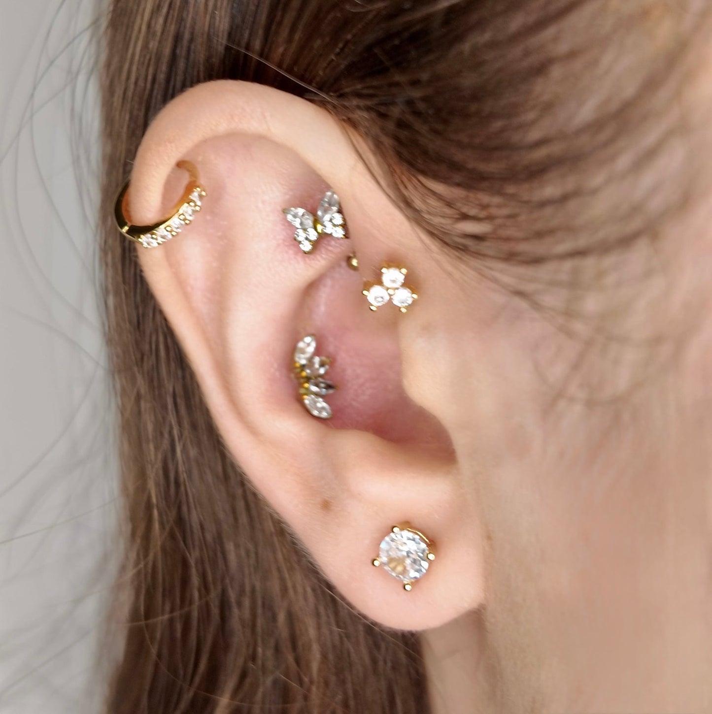 Orecchini a bottone scintillanti