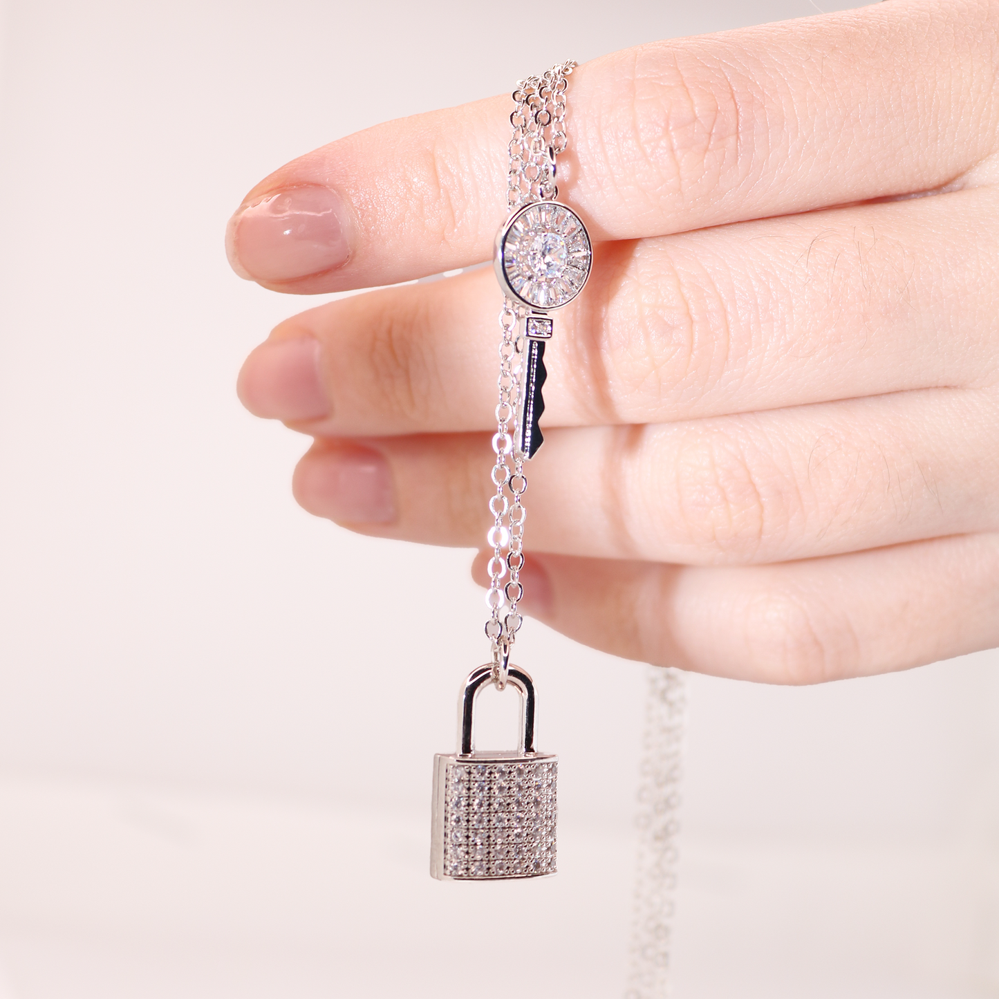 Lock & Key charm necklace